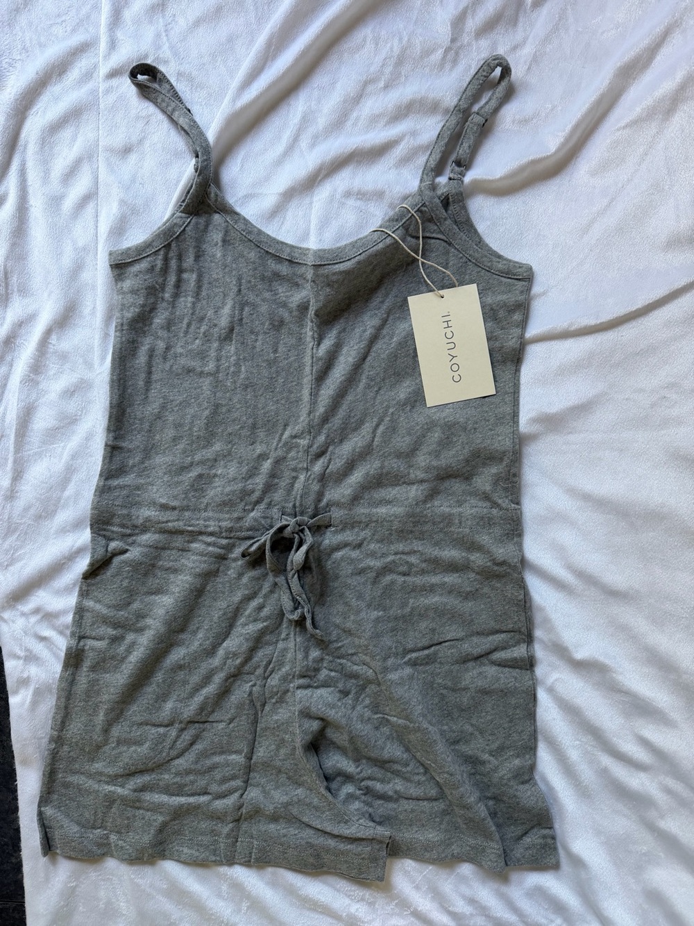 Coyuchi Solstice Organic Cotton Short Romper Gray Heather XS NWT Loungewear